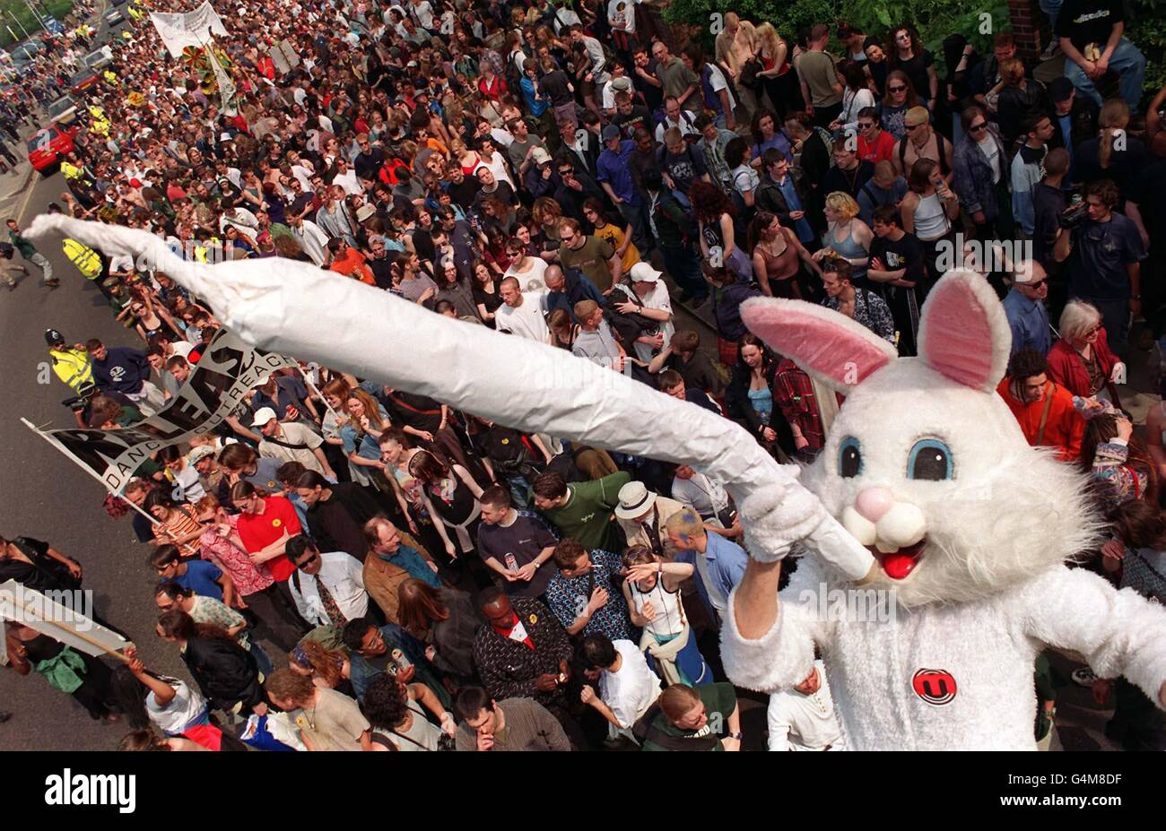 Cannabis protest march/Rabbit Stock Photo - Alamy