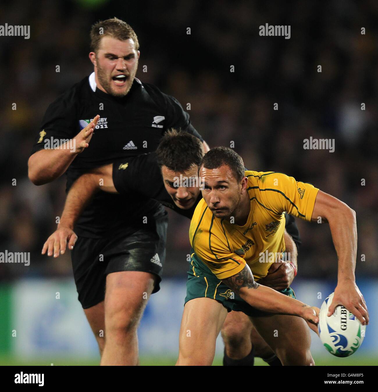 Richard kahui centre and australias quade cooper right hi-res stock ...