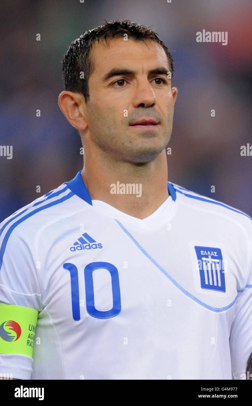 Soccer - UEFA Euro 2012 - Group F - Greece v Croatia - Karaiskakis Stadium. Giorgos Karagounis, Greece Stock Photo