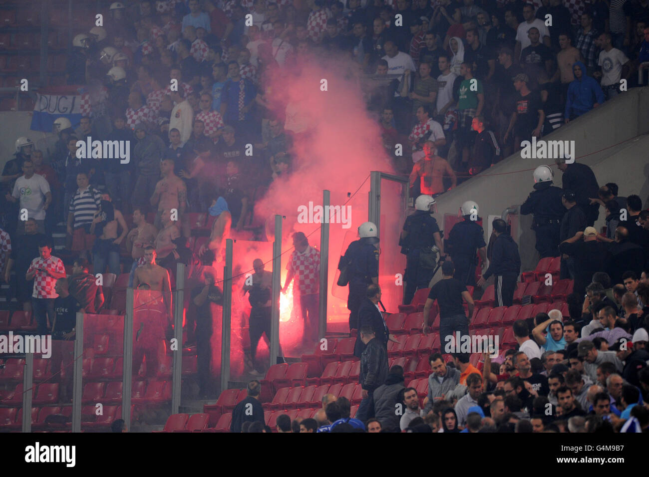 Stadium view football flares soccer hires stock photography and images