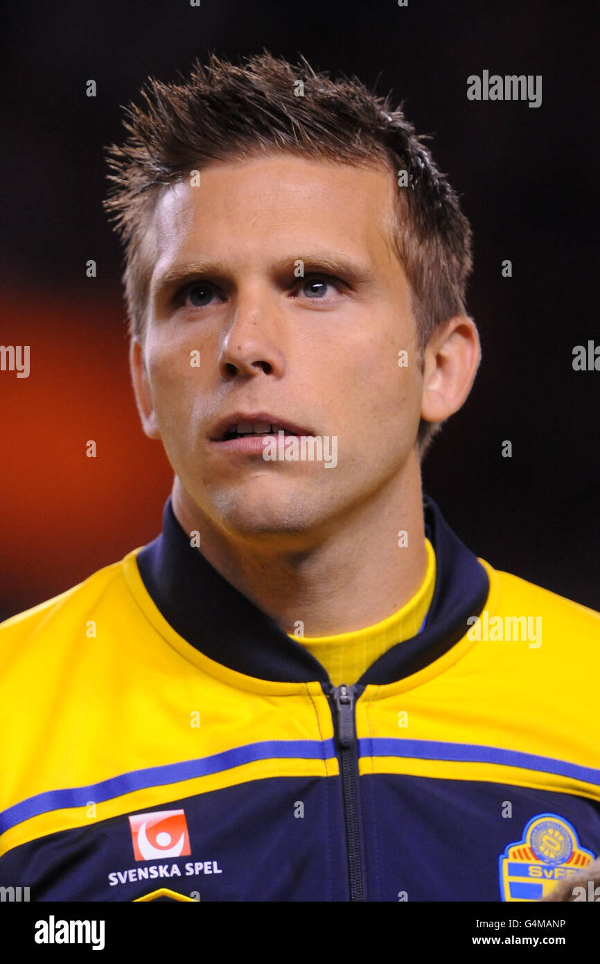 Soccer - UEFA Euro 2012 - Qualifying - Group E - Sweden v Netherlands - Rasunda Stadion. Anders Svensson, Sweden Stock Photo