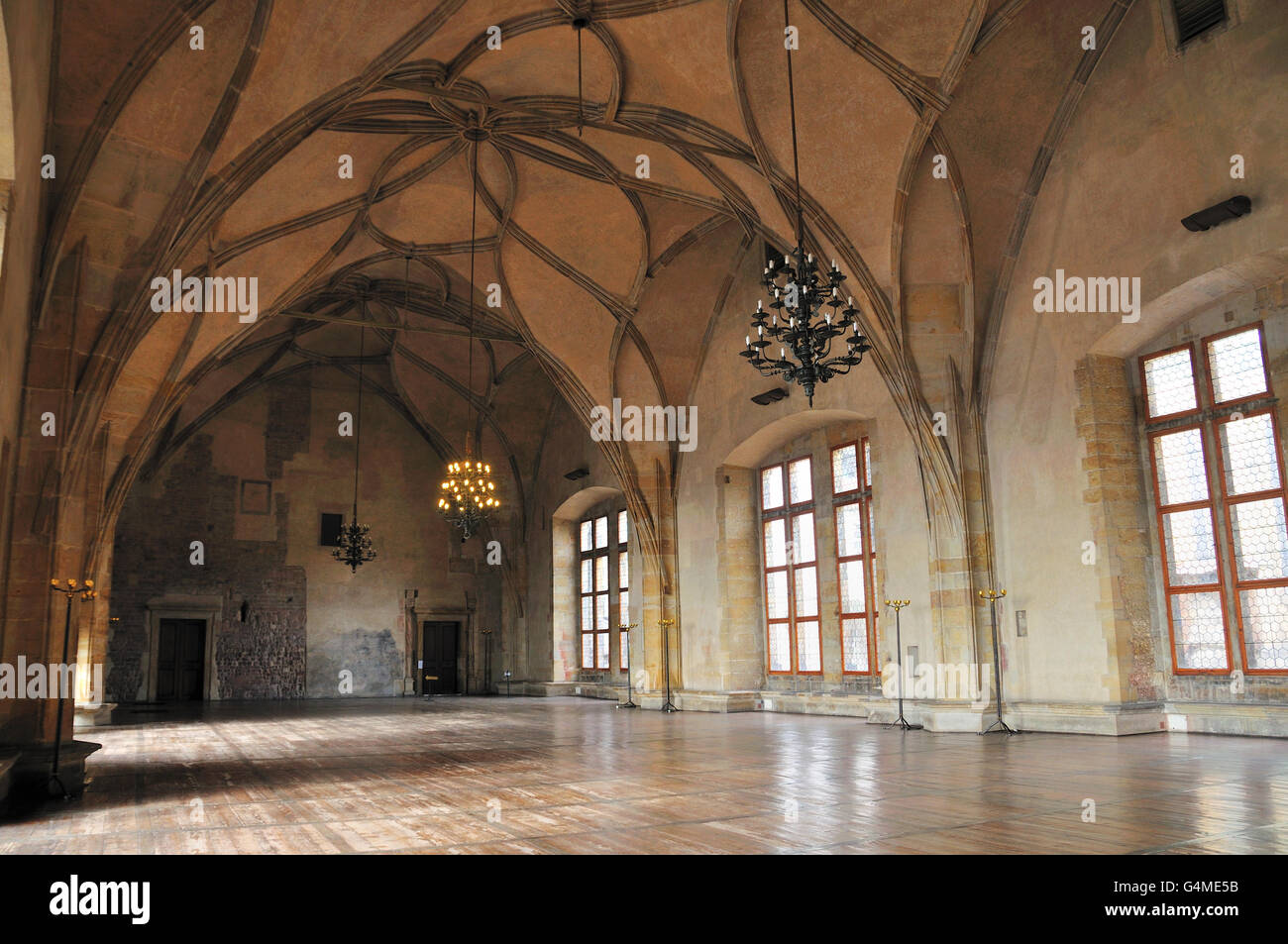 Large room in Prague castle in Prague, Czech Republic Stock Photo