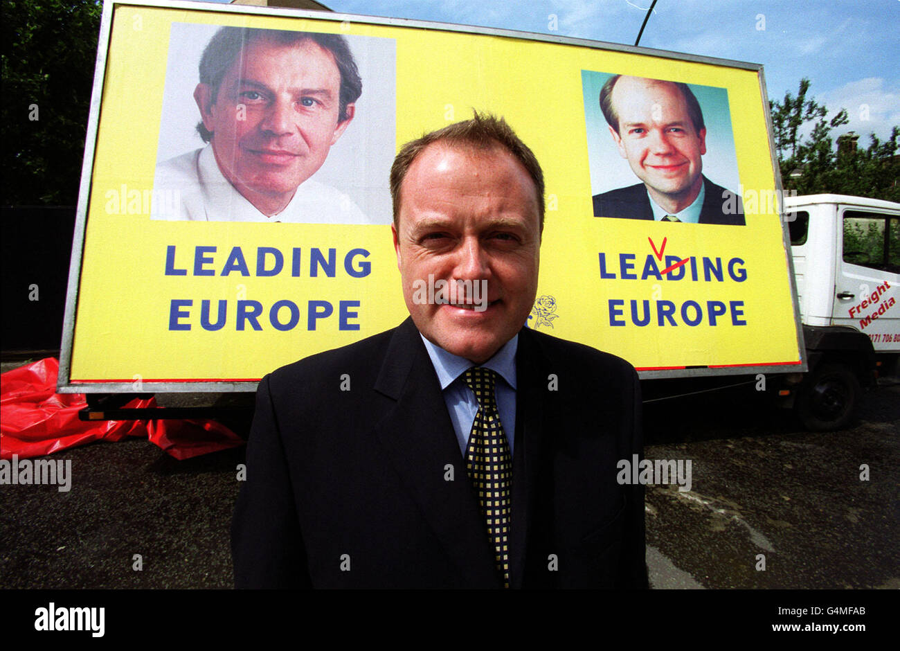 Alan Donnelly MEP in London for the launch of the Labour Party's European election campaign poster. Stock Photo