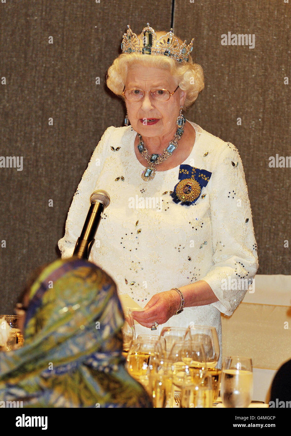 Britain's Queen Elizabeth II makes a short address to Commonwealth