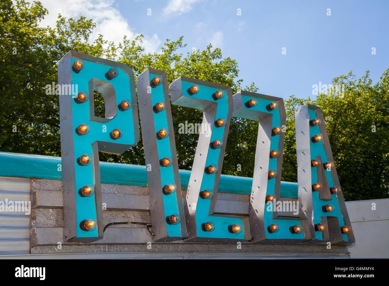 Oye Sign Africa Oye Pizza Sign, in Liverpool, Merseyside, UK Stock Photo - Alamy