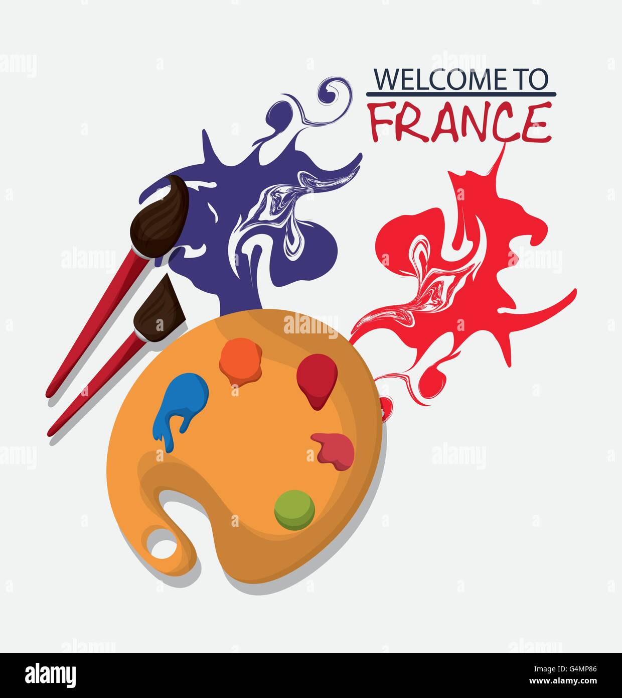 France design. palette and brush icon. vector graphic Stock Vector ...