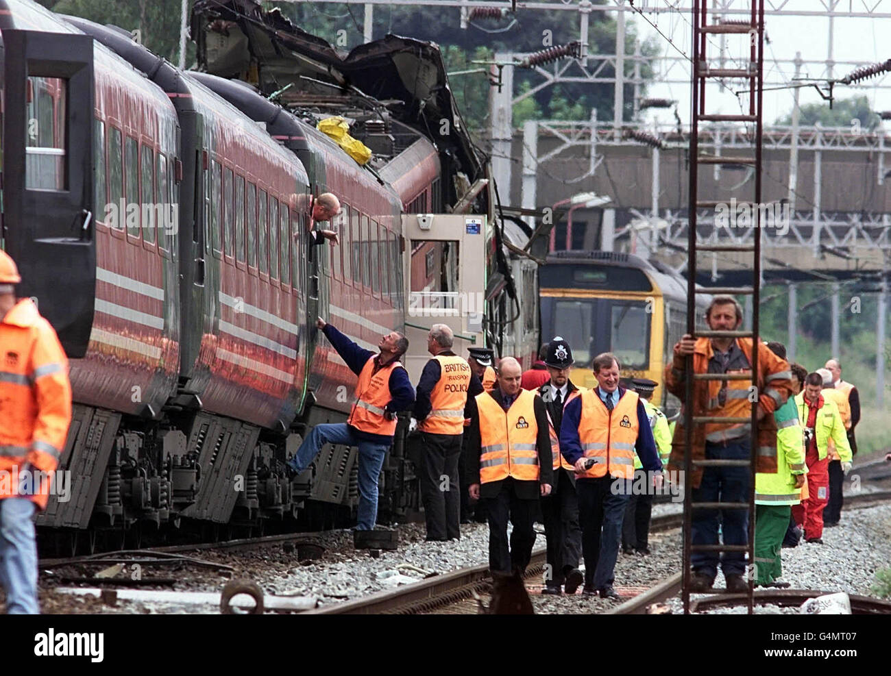 Winsford, Cheshire, where at least 27 people were hurt when a London to