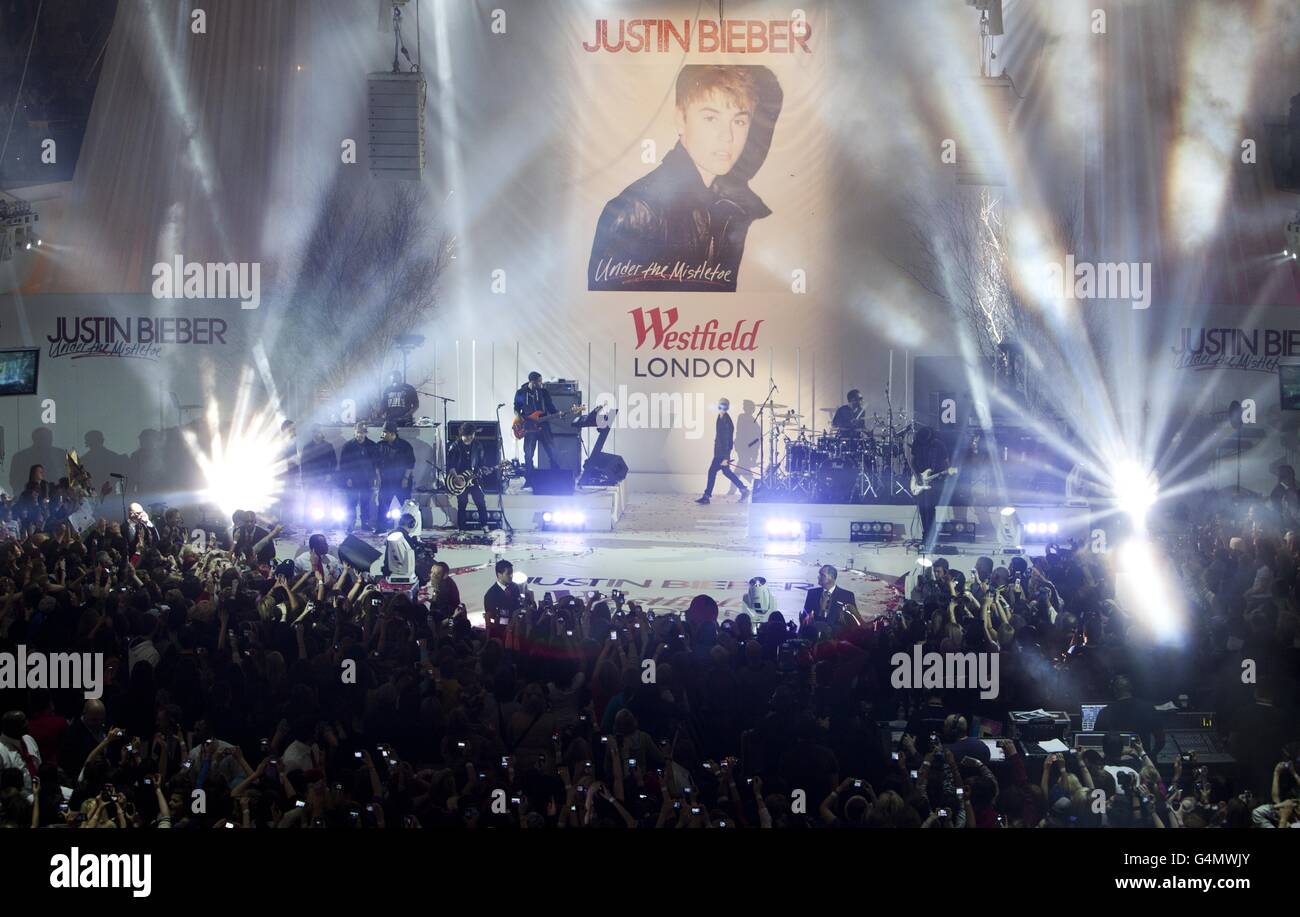 Justin Light Justin Bieber switches on Westfield Christmas Lights - London. s Bush ...