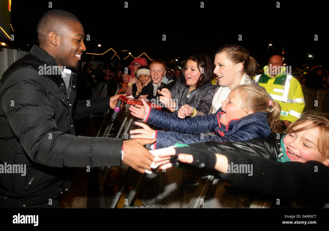 Christmas Lights at Cheshire Oaks Chester. Derry Mensah from The Risk