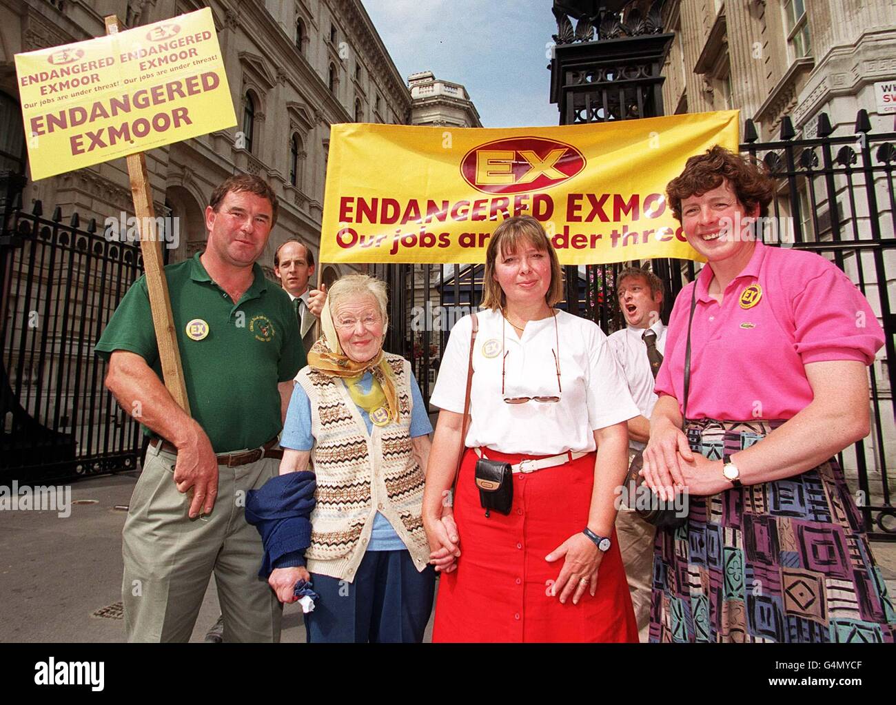 The Endangered Exmoor group (lr) Brian Mitchell, Hope Bourne, Pat