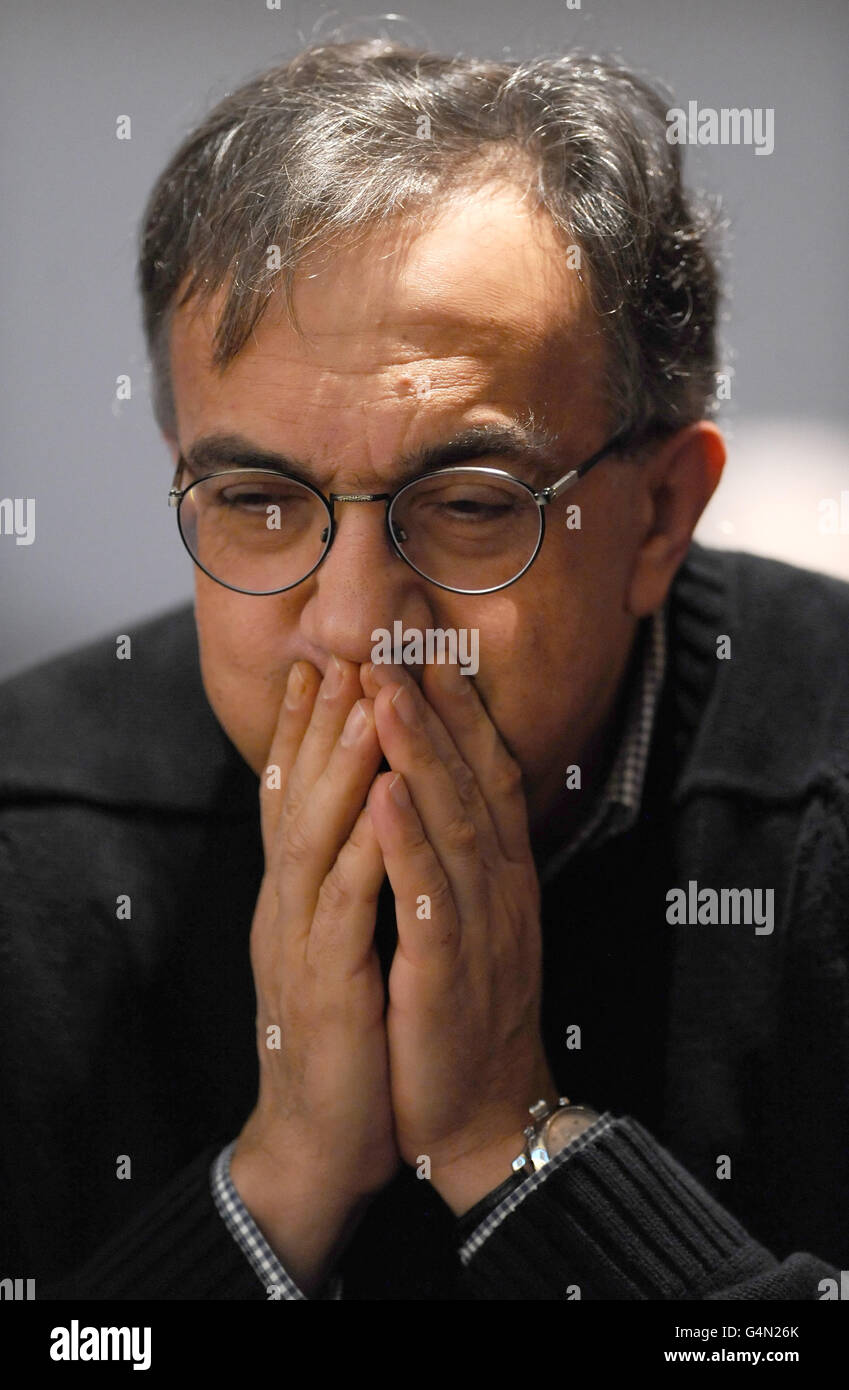 CEO of Fiat Spa and CEO & Chairman of Chrysler Group Sergio Marchionne at the CBI conference, at the Grosvenor House hotel, in central London. Stock Photo