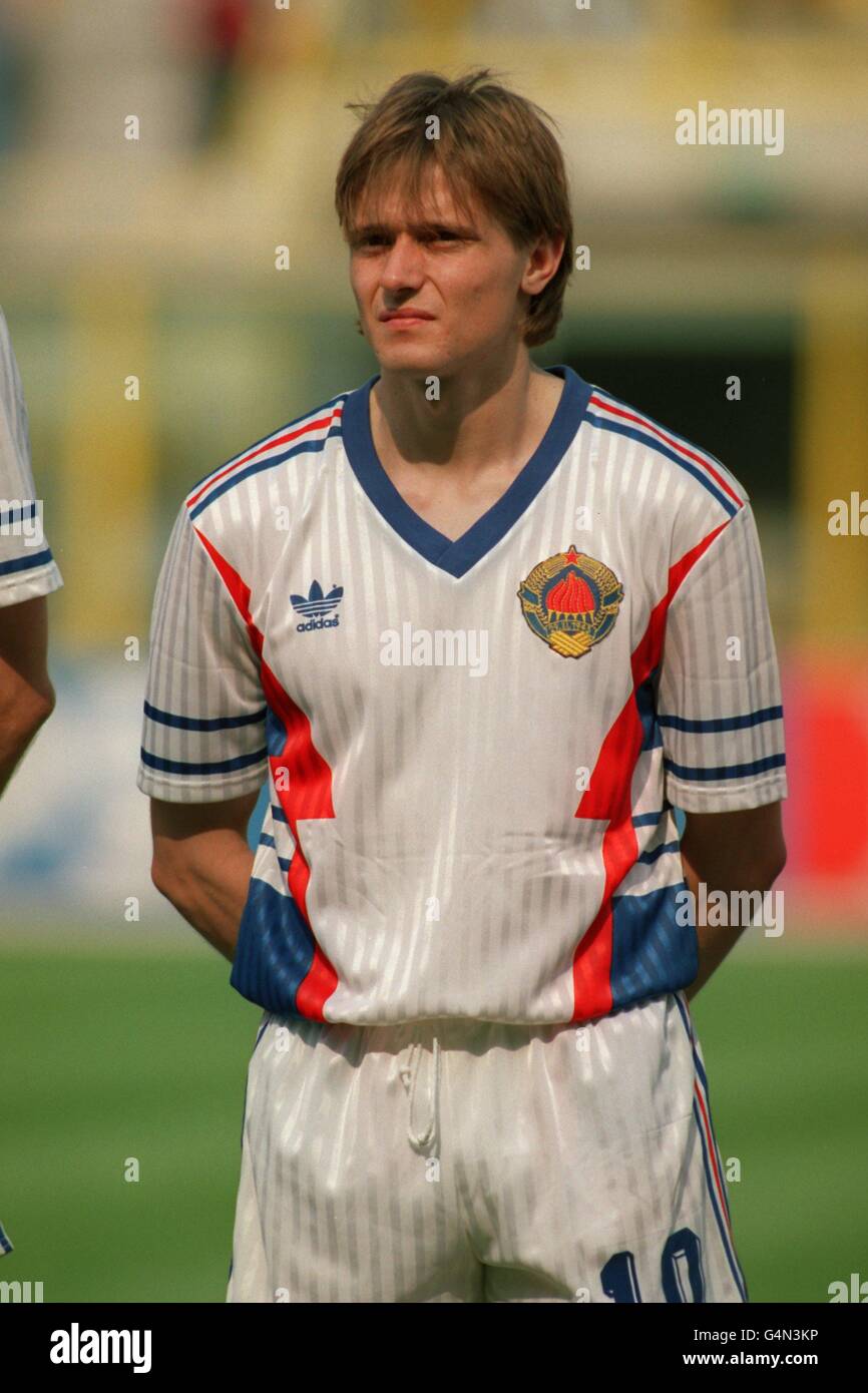 Soccer - World Cup Italia 90. Dragan Stojkovic, Yugoslavia Stock Photo