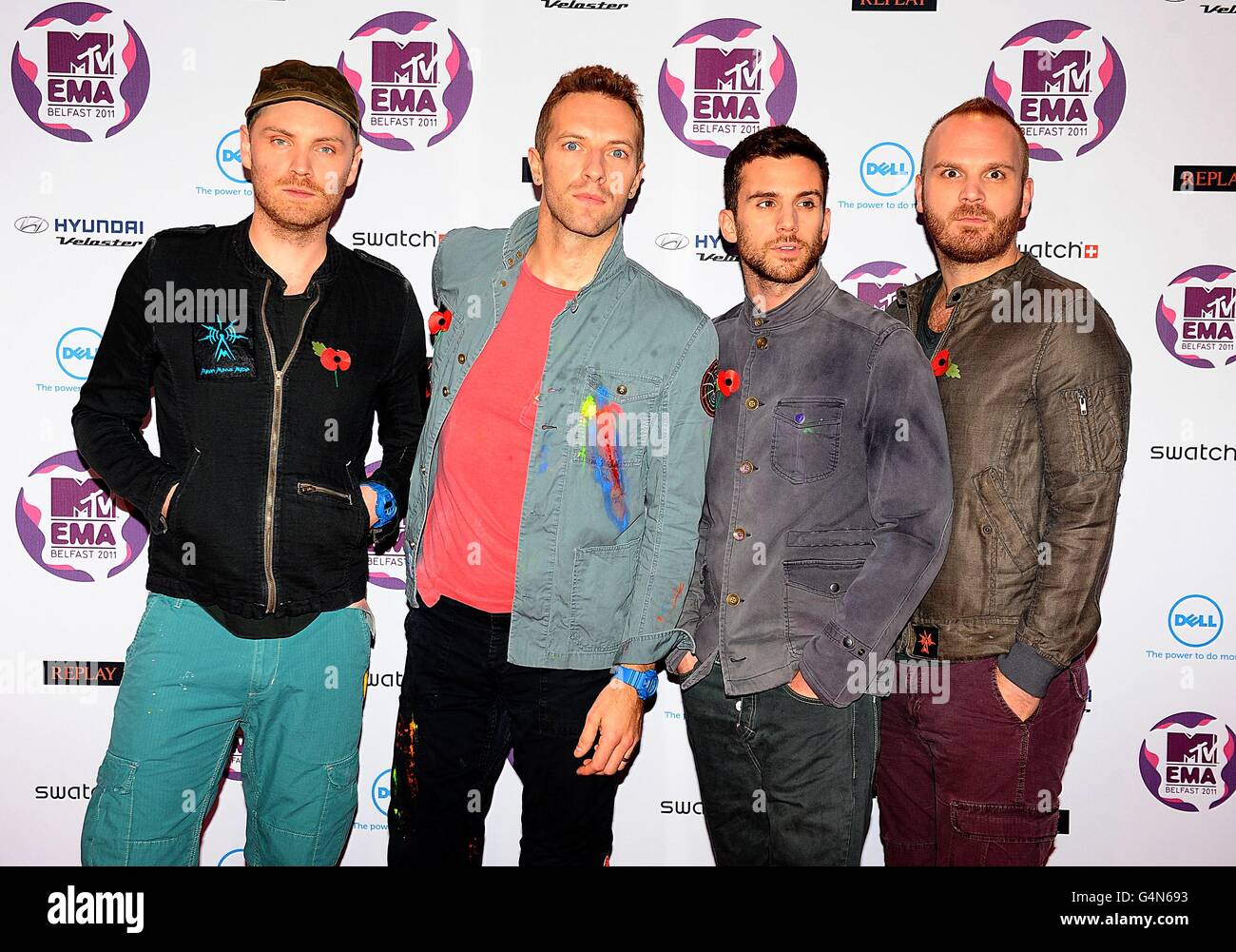  Left To Right Jonny Buckland Chris Martin Guy Berryman And Will 