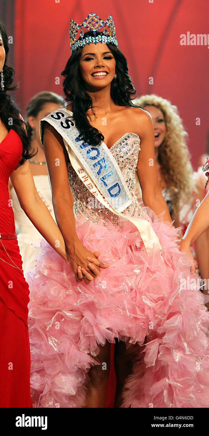 Ivian Lunasol Sarcos Colmenares, 21, from Venezuela, winner of Miss World at the 2011 Miss World final from Earls Court in London. Stock Photo