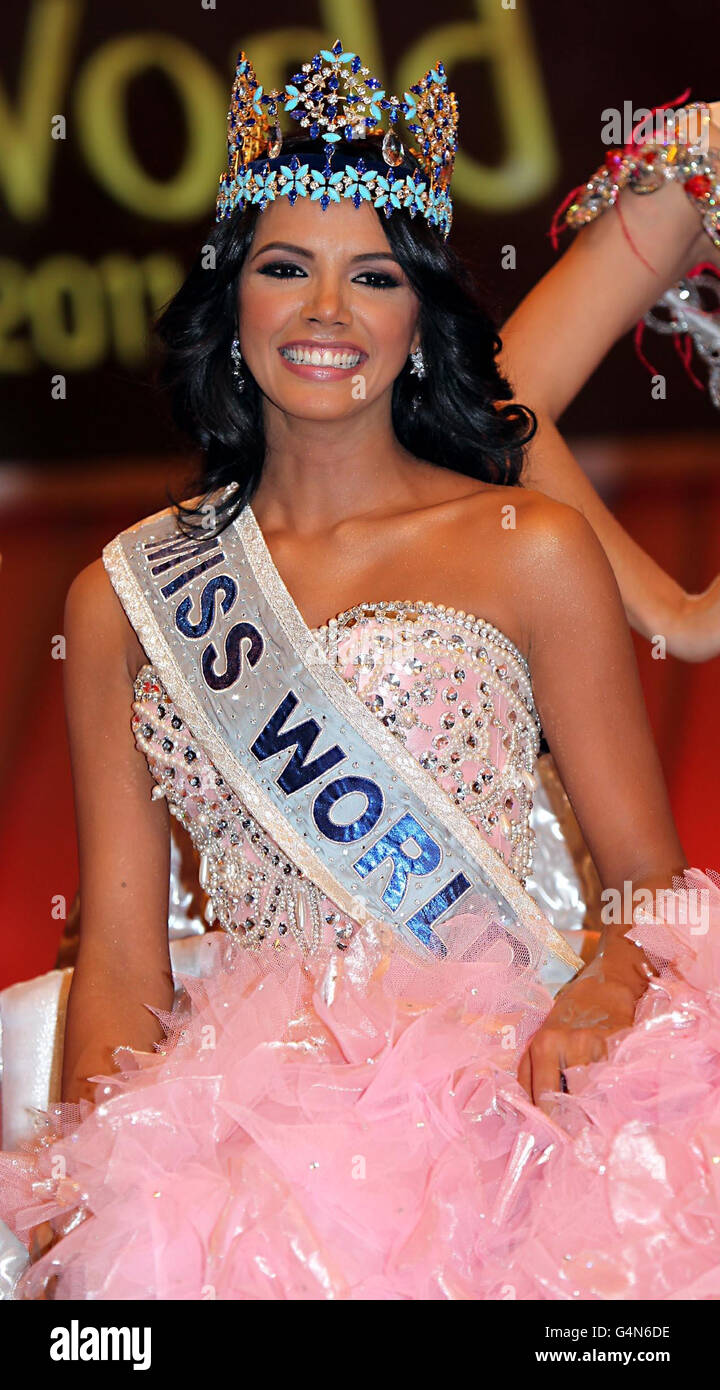 Ivian Lunasol Sarcos Colmenares, 21, from Venezuela, winner of Miss World at the 2011 Miss World final from Earls Court in London. Stock Photo