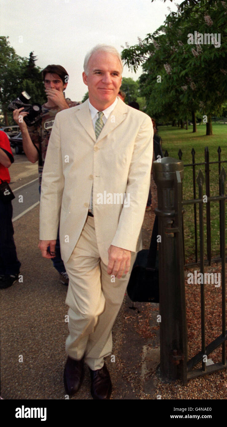 American commedian and actor Steve Martin arriving for Lord and Lady Palumbo's Serpentine summer party, at Hyde Park in London. Stock Photo