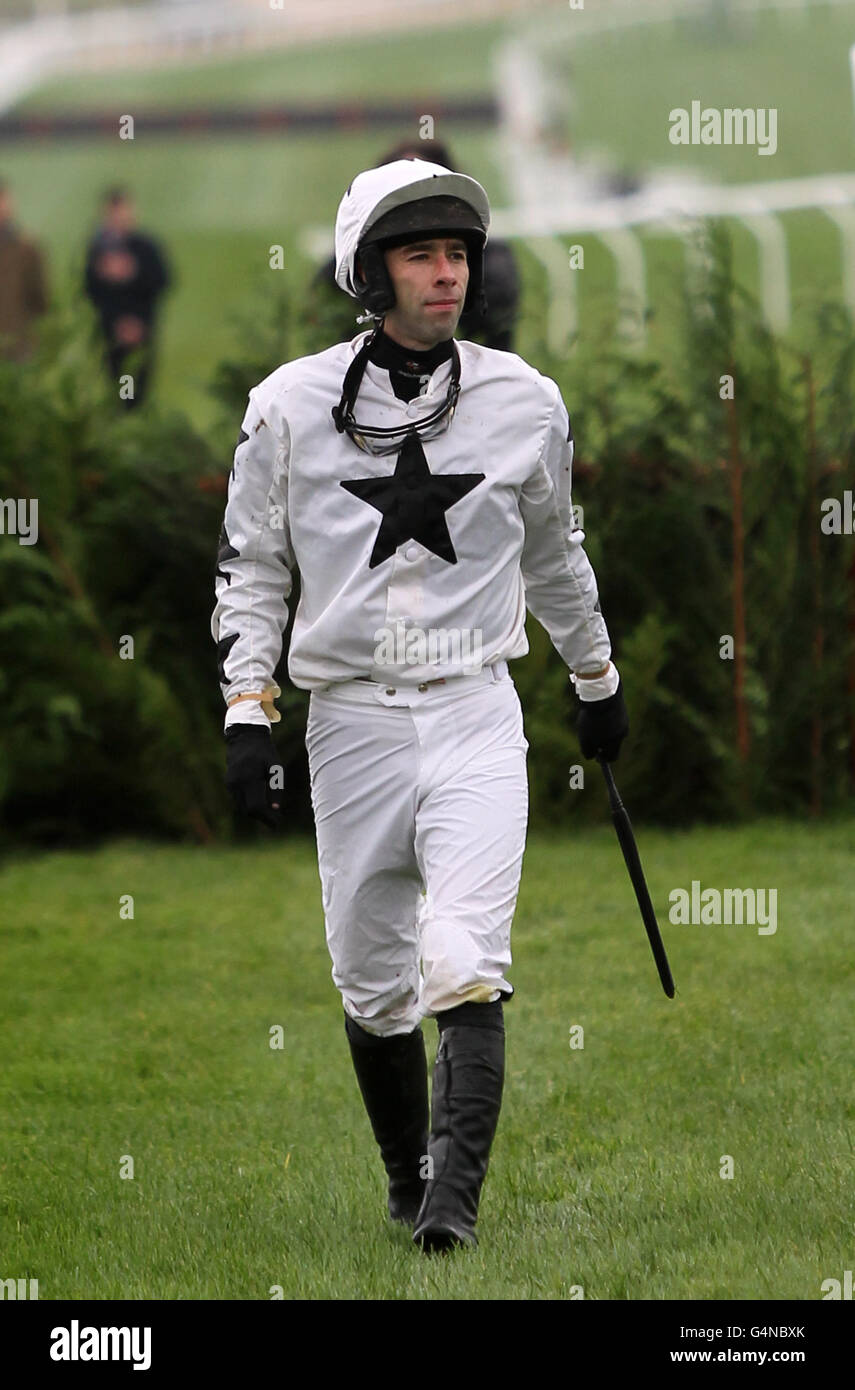 Tom Doyle Racing Jockey Tom Doyle after falling from his horse Mahrajaan in the ...
