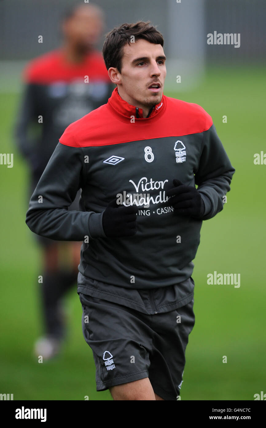 Nottingham forests matt derbyshire during training hires stock