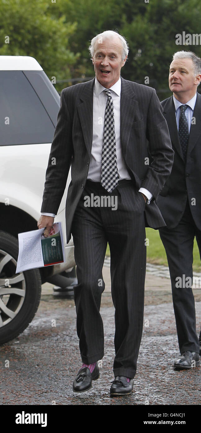 Charles arrives for the Memorial Service for Ginger McCain at
