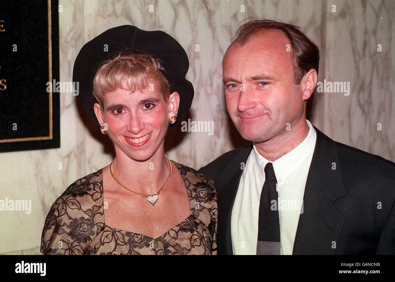 Rock star Phil Collins with his second wife Jill at the royal premiere