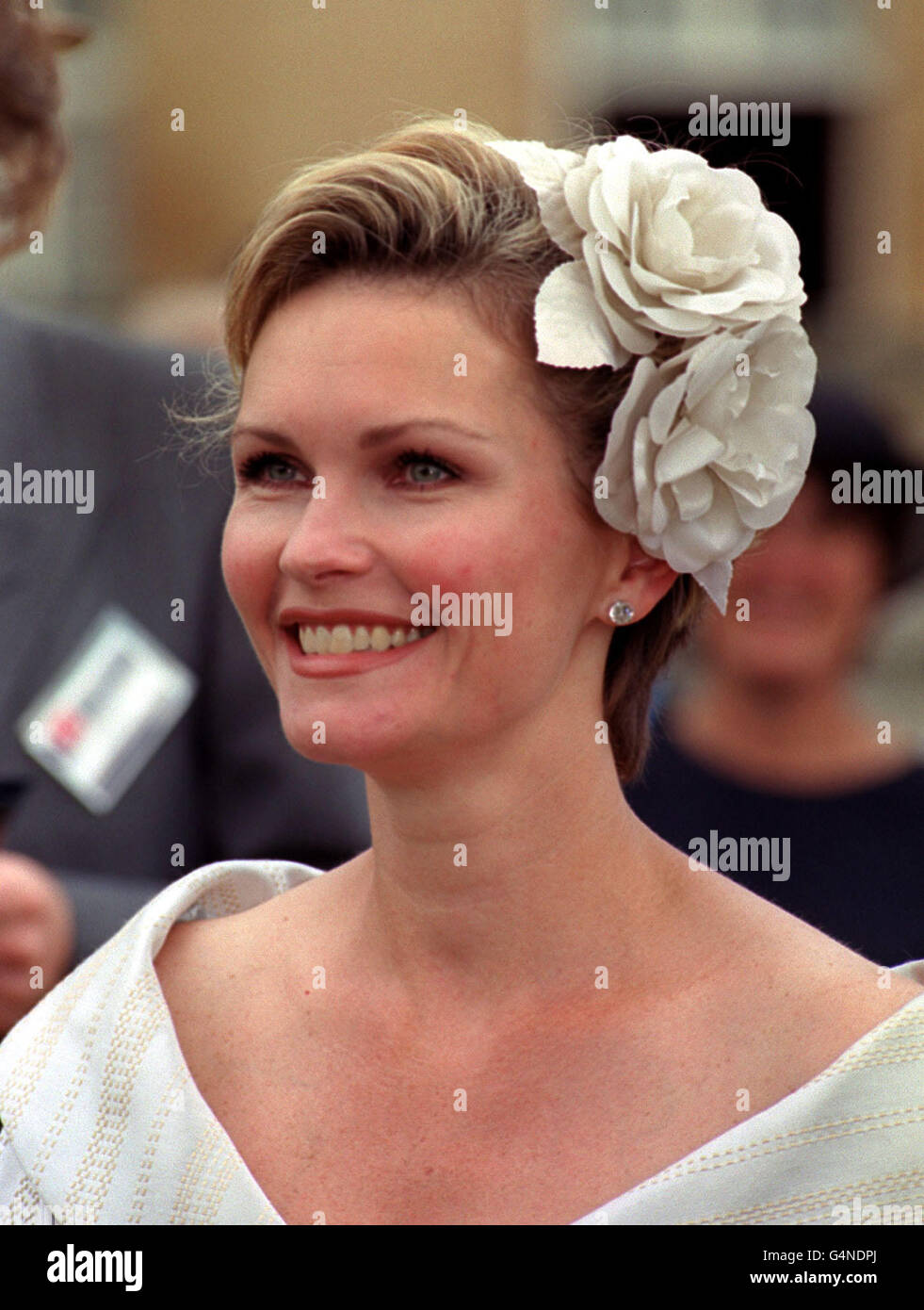 Actress Fiona Fullerton at a garden party hosted by the Duke of Edinburgh at Buckingham Palace. Stock Photo