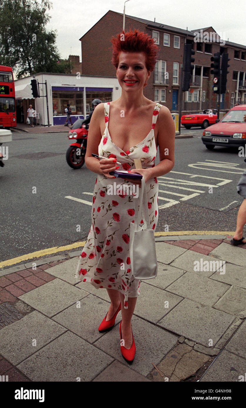 Actress Cleo Rocos arriving at the Old Vic Theatre in London for the ...