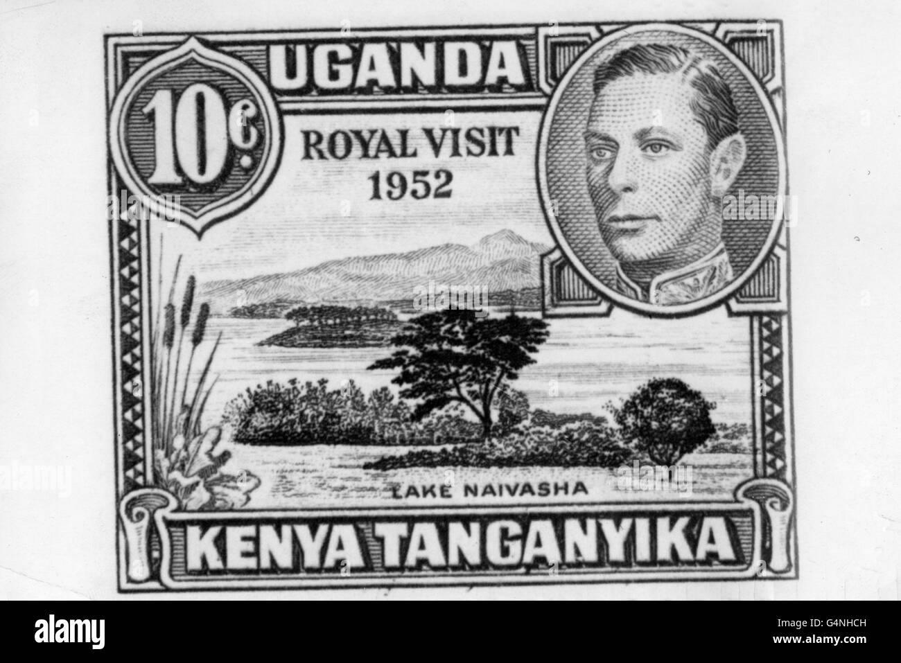 A special stamp, commemorating the visit of Princess Elizabeth and the Duke of Edinburgh to Kenya, will be on sale for nine days only in Kenya, Uganda and Tanganyika. Stock Photo