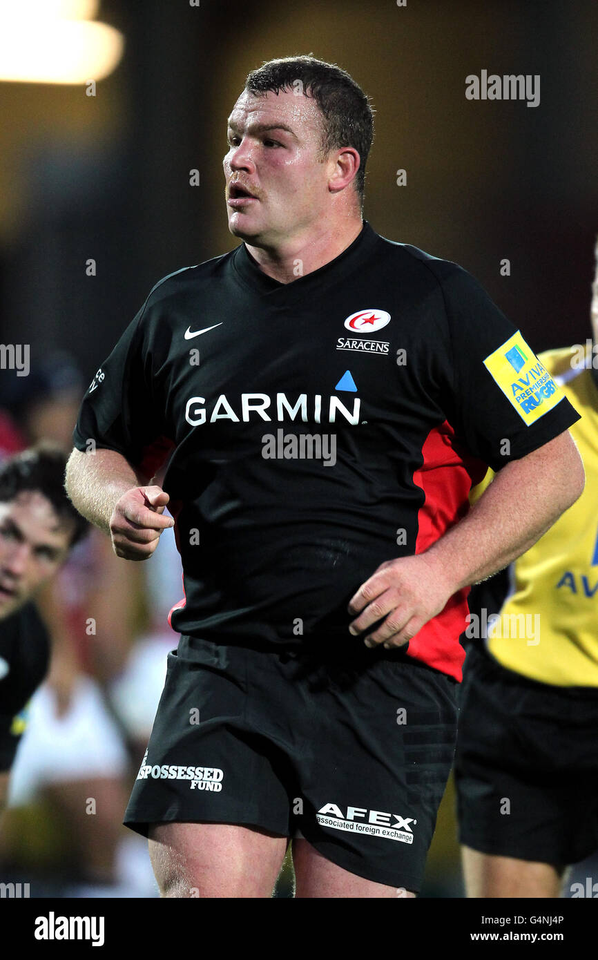 Rugby Union - Aviva Premiership - Saracens v Sale Sharks - Vicarage Road. Matt Stevens, Saracens Stock Photo