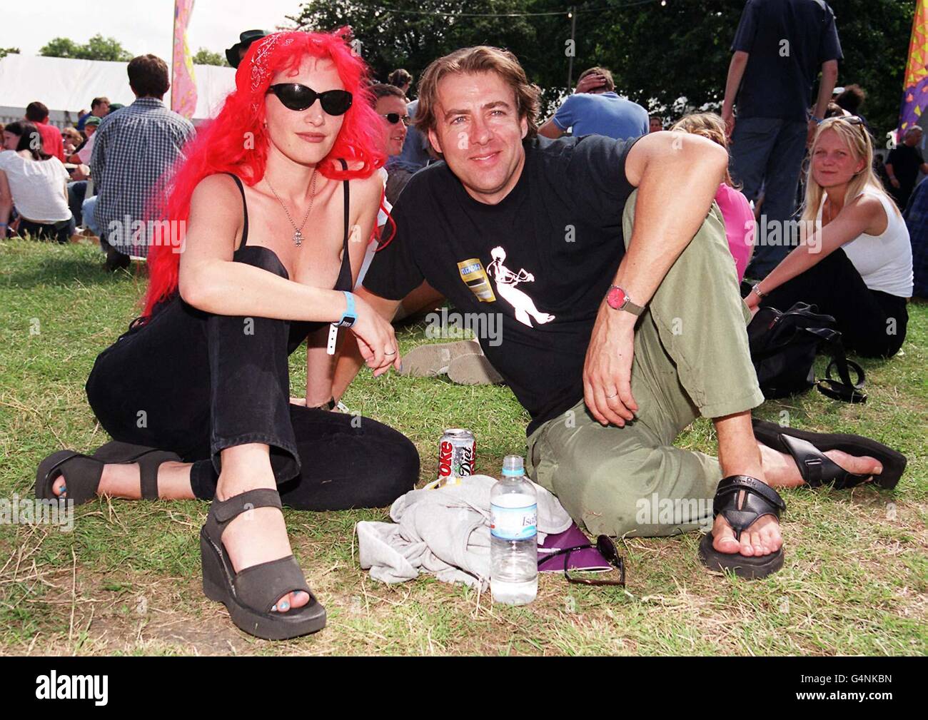 Television presenter Jonathan Ross and his wife Jane Goldman enjoy the spectacle of the Fleadh at Finsbury Park in London. Stock Photo