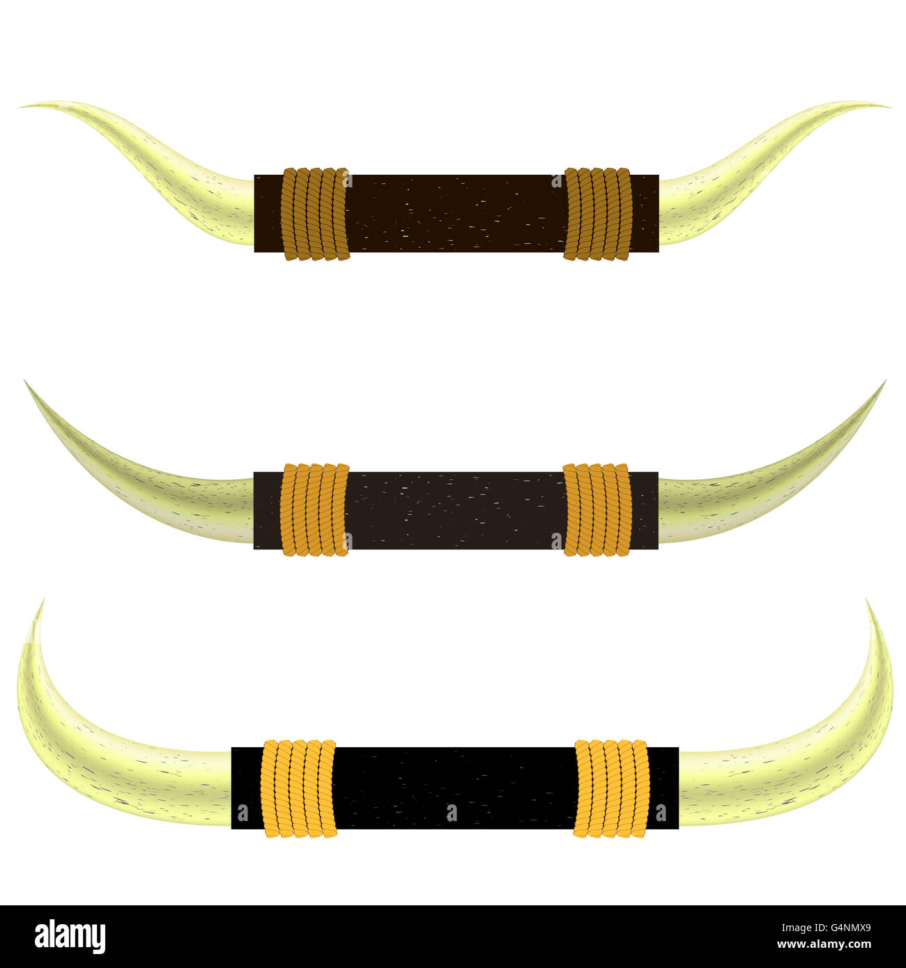 Set of Different Bull Horns Stock Photo Alamy