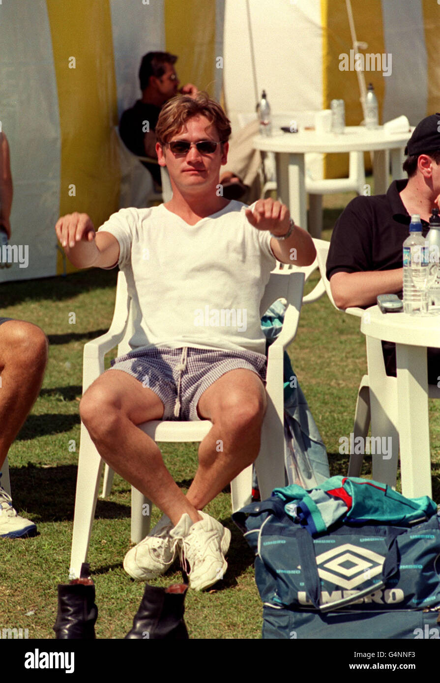 eastenders actor sid owen who plays ricky butcher relaxes during a celebrity football match at hackney marshes stock photo alamy