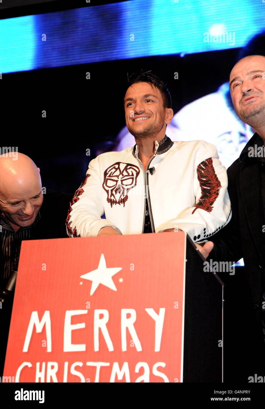 Warrington Christmas light switch on Stock Photo Alamy