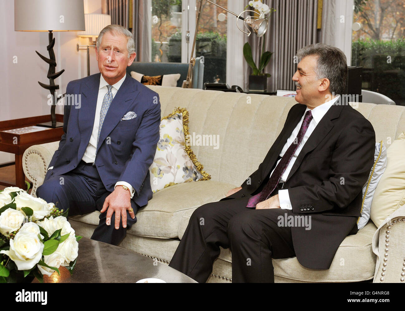 The Prince of Wales talks with the President of Turkey Mr Abdullah Gul ...