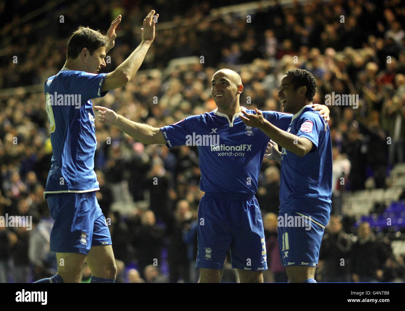 Jean Beausejour (right) celebrates scoring Birmingham's opening goal