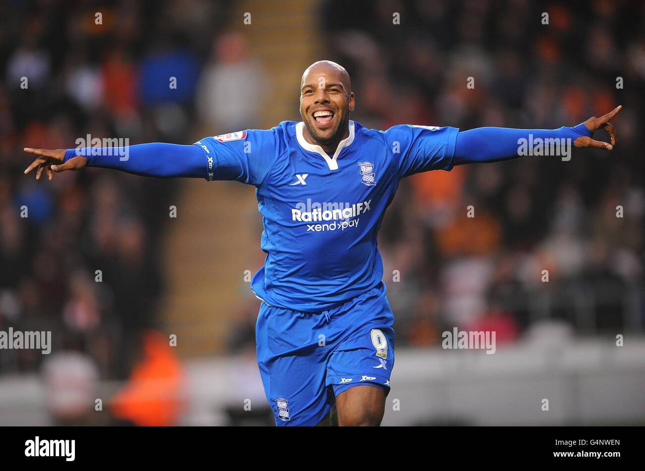 Birmingham City's Marlon King celebrates afer scoring the first goal of