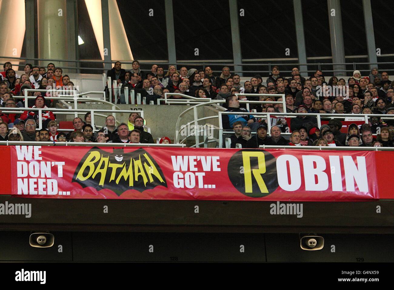 A banner in stands emirates stadium hi-res stock photography and images ...
