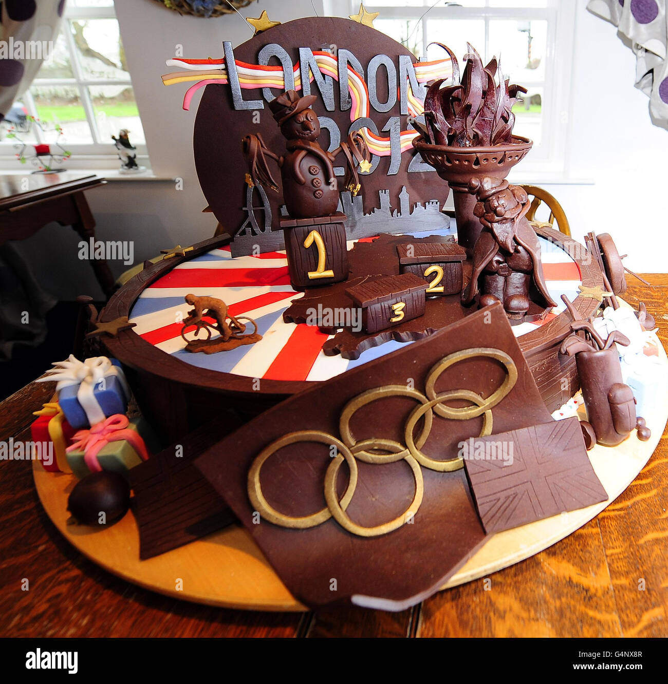 Olympics chocolate piece Stock Photo