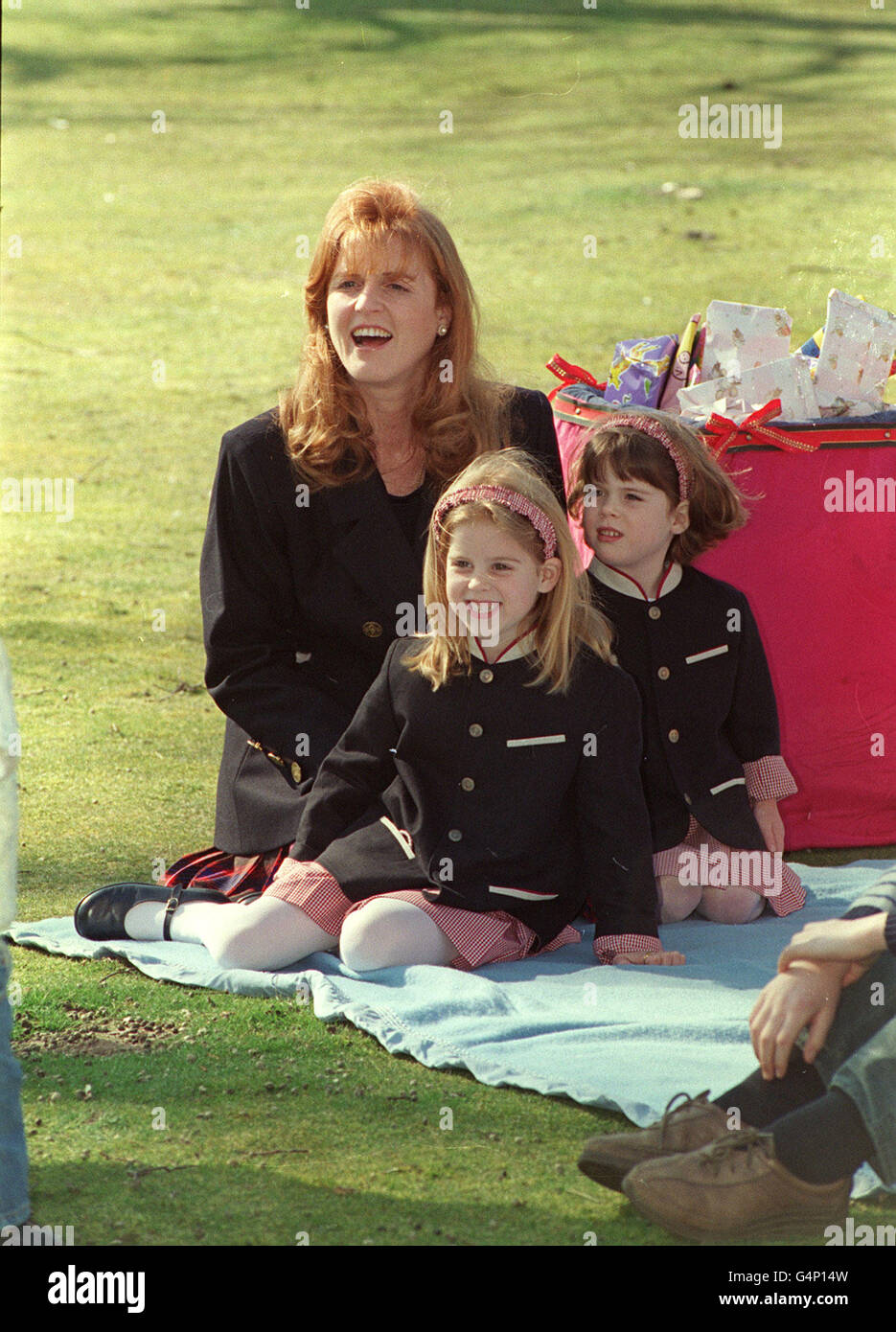 Fergie & kids/ Eugenie birthday Stock Photo - Alamy