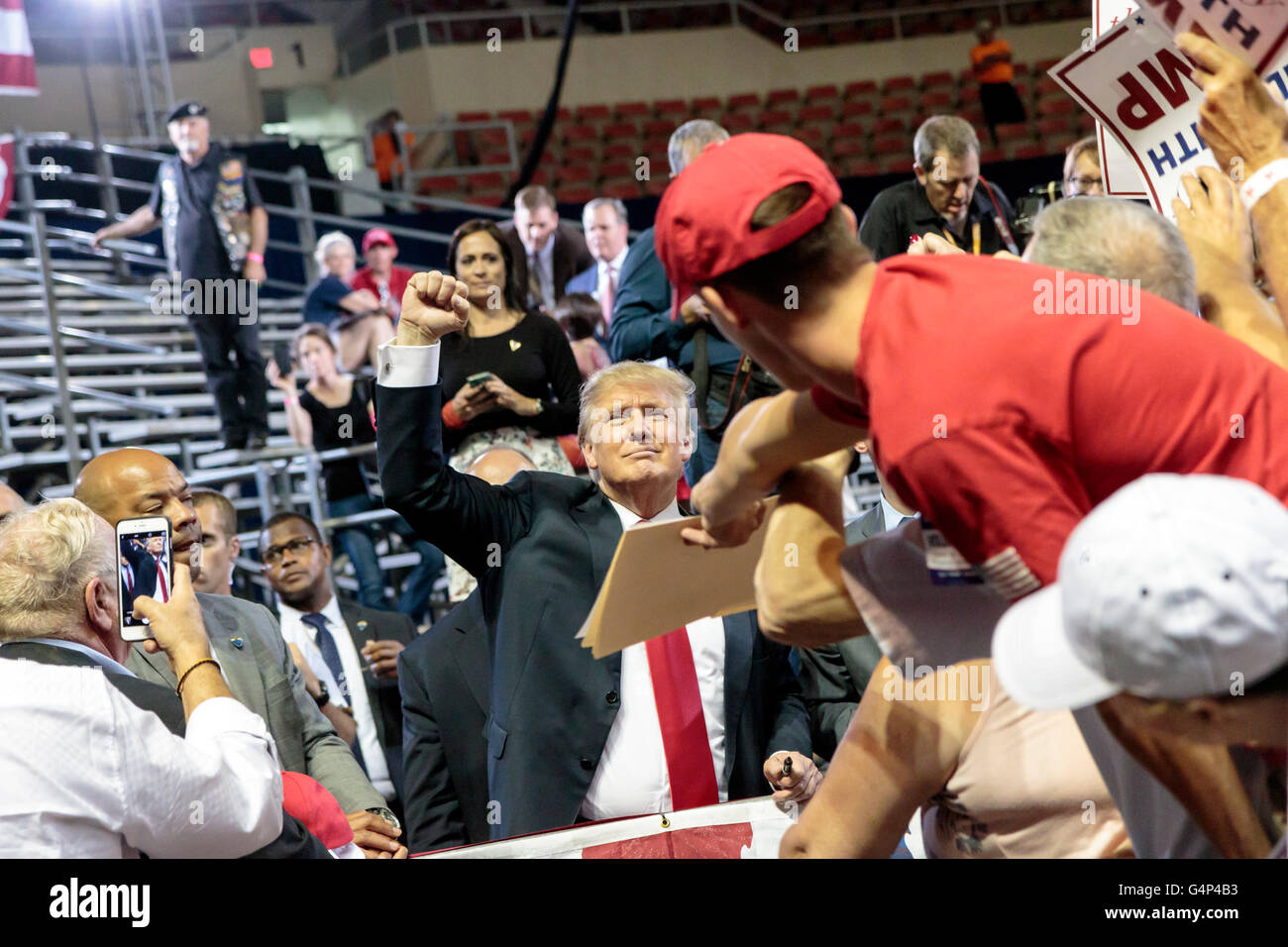 Phoenix, Arizona, USA. 18th June, 2016. Donald J. Trump signs ...