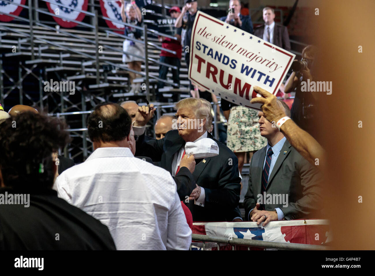 Phoenix, Arizona, USA. 18th June, 2016. Donald J. Trump signs ...