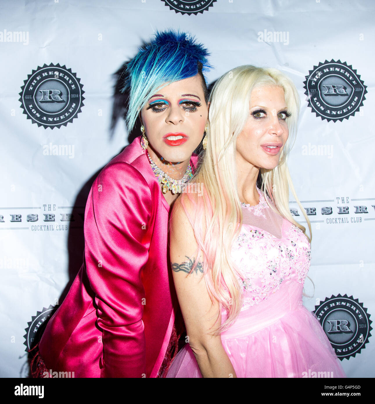 Los Angeles, California, USA. 17th June, 2016. Artist/TV personality Sham Ibrahim and actress Angelique 'Frenchy' Morgan arrive for the 'Frenchy Mafia' music video release party at The Reserve cocktail club in Los Angeles, California, USA. Credit:  Sheri Determan / Alamy Live News Stock Photo