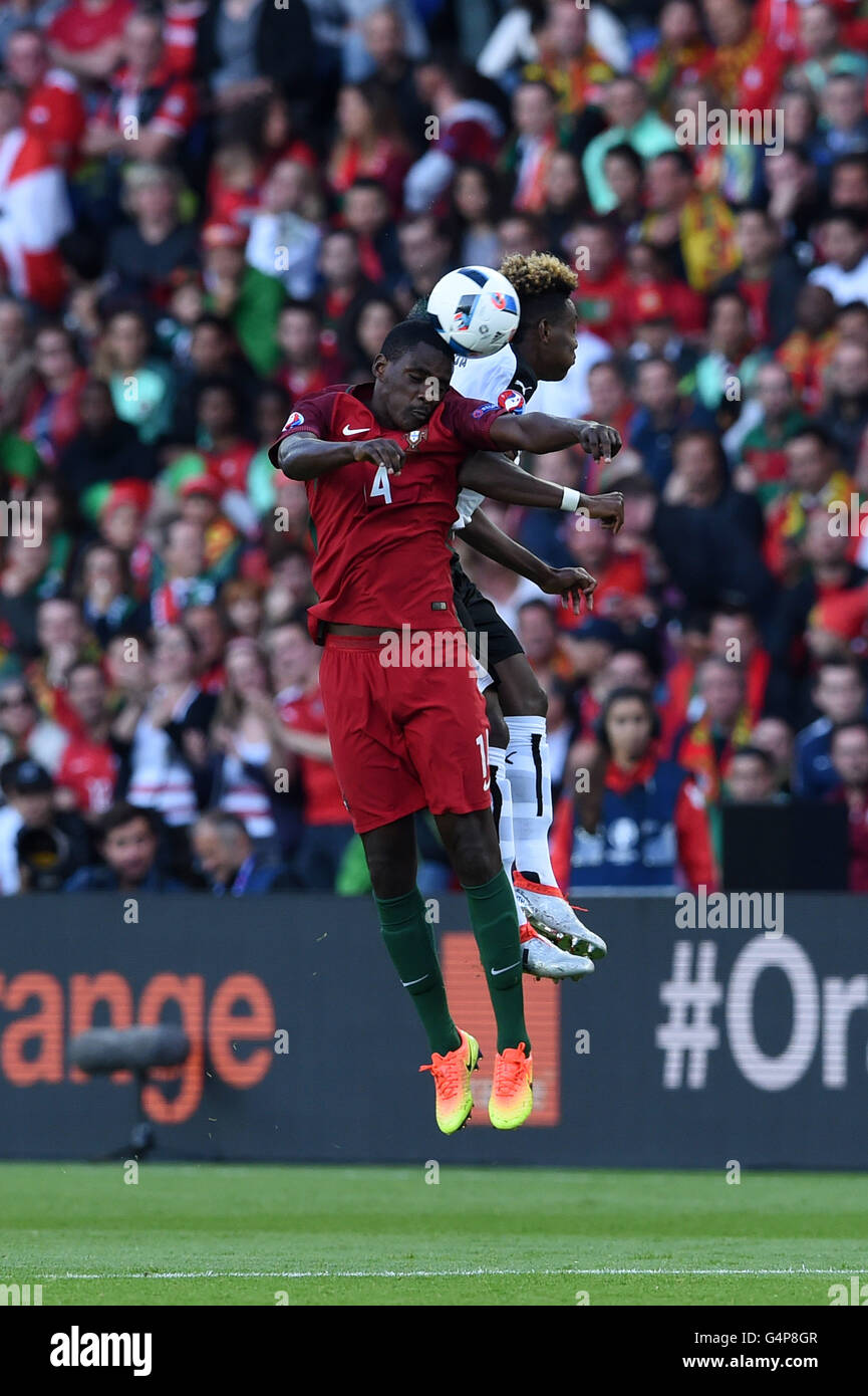 Jose Miguel da Rocha Fonte (Portugal)David Alaba (Austria) ; June 18; 2016- Football : Uefa Euro France 2016 Group Stage-MD2 ; Group F, Match 24 ; match between Portugal 0-0 Austria at Stade Parc des Princes ; Paris, France.; ;( photo by aicfoto)(ITALY) [0855] Stock Photo