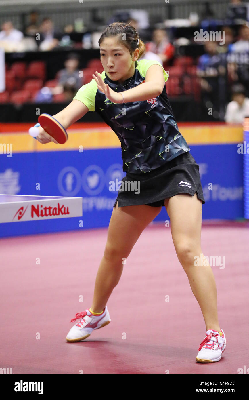 Liu Shiwen (CHN), JUNE 19, 2016 - Table Tennis : ITTF World Tour Japan Open  2016 Women's Singles Final at Tokyo Metropolitan Gymnasium, Tokyo, Japan.  (Photo by AFLO SPORT Stock Photo - Alamy