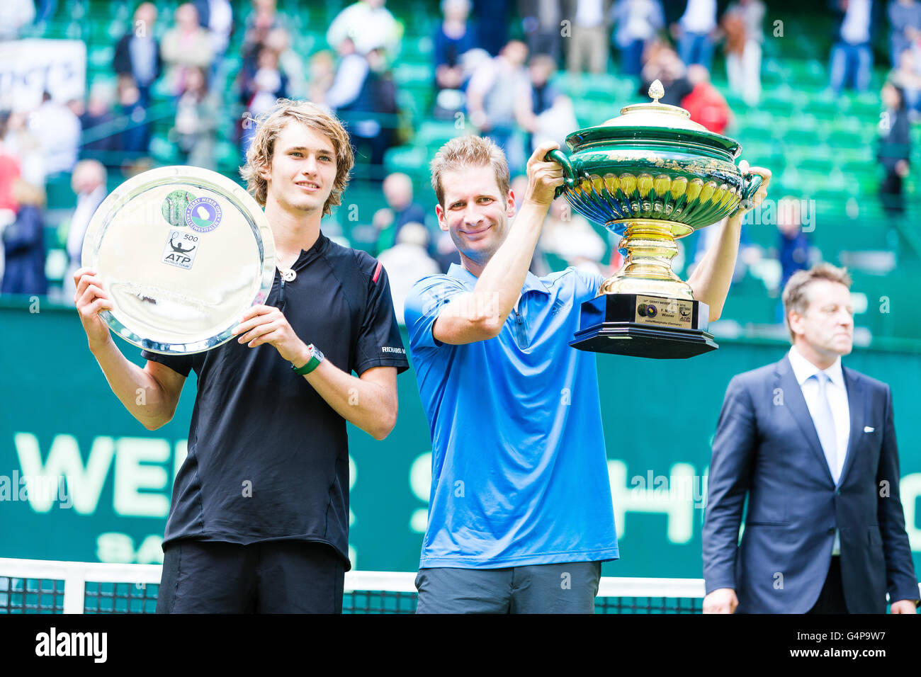 Halle, Germany. 19th June, 2016. Florian Mayer (GER) defeated Alexander  Zverev (GER) in the singles final