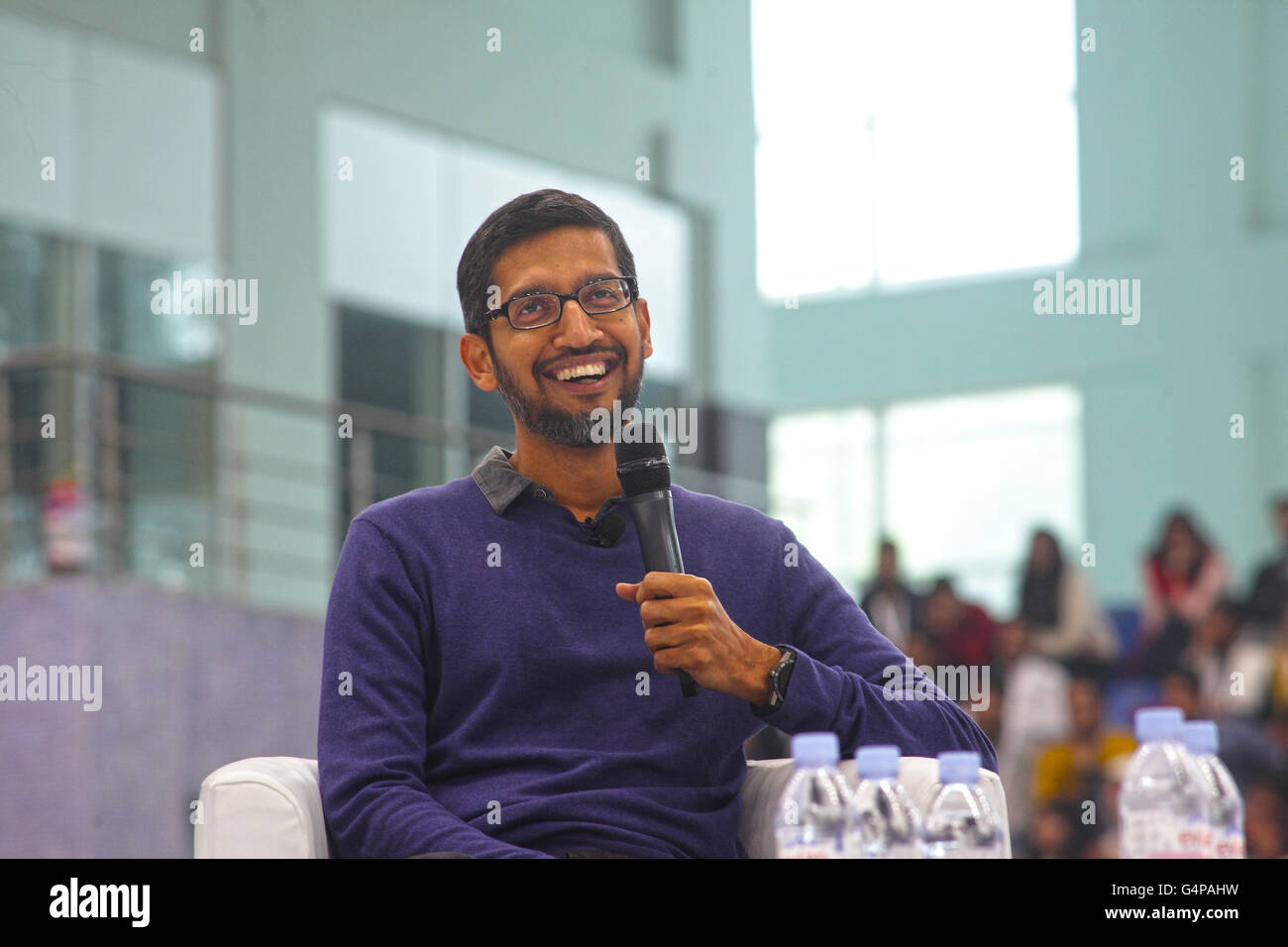 December 17, 2015 - New Delhi, India - 17 dec 2015 - New Delhi - INDIA..Sundar Pichai, CEO of Goggle Inc, addresses a Students Conference in New Delhi, INDIA. (Credit Image: © Subhash Sharma via ZUMA Wire) Stock Photo