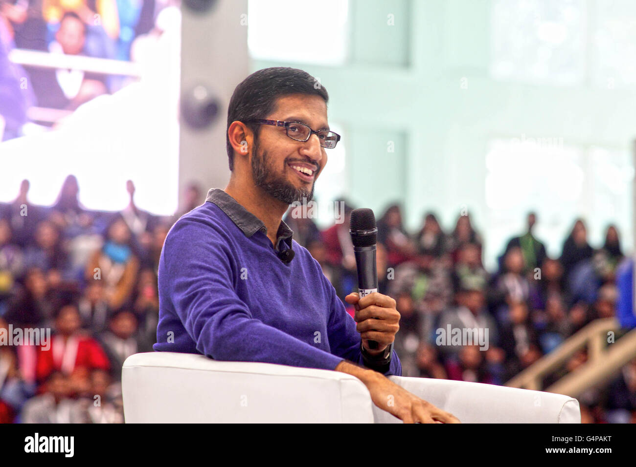 December 17, 2015 - New Delhi, India - 17 dec 2015 - New Delhi - INDIA..Sundar Pichai, CEO of Goggle Inc, addresses a Students Conference in New Delhi, INDIA. (Credit Image: © Subhash Sharma via ZUMA Wire) Stock Photo