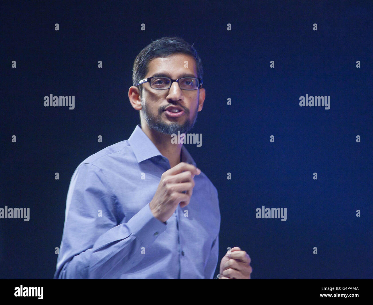 December 16, 2015 - New Delhi, India - 16 dec 2015 - New Delhi - INDIA..Sundar Pichai, CEO of Goggle Inc, addresses a Conference in New Delhi, INDIA. (Credit Image: © Subhash Sharma via ZUMA Wire) Stock Photo