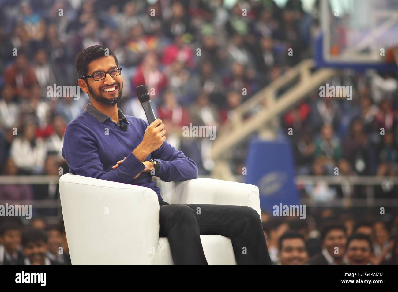 December 17, 2015 - New Delhi, India - 17 dec 2015 - New Delhi - INDIA..Sundar Pichai, CEO of Goggle Inc, addresses a Students Conference in New Delhi, INDIA. (Credit Image: © Subhash Sharma via ZUMA Wire) Stock Photo