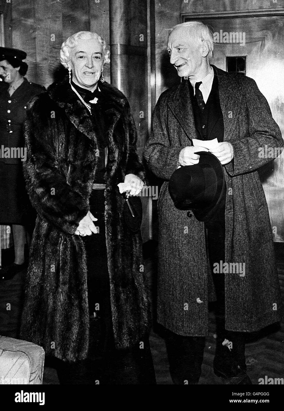 Sir William and Lady Beveridge : 1943. Sir William and Lady Beveridge. 1943. Stock Photo