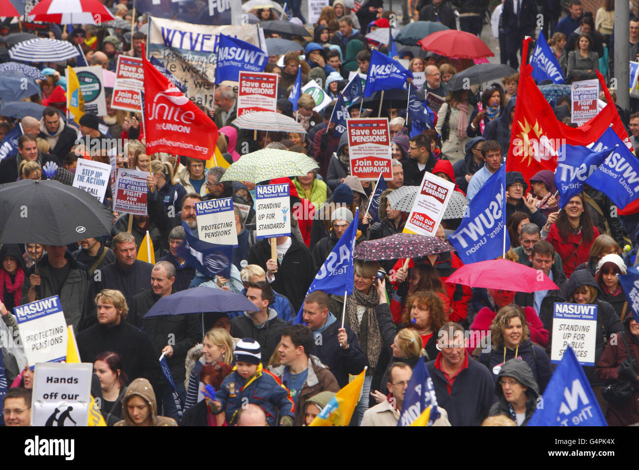 Public sector workers from multiple unions including the GMB, Unite and